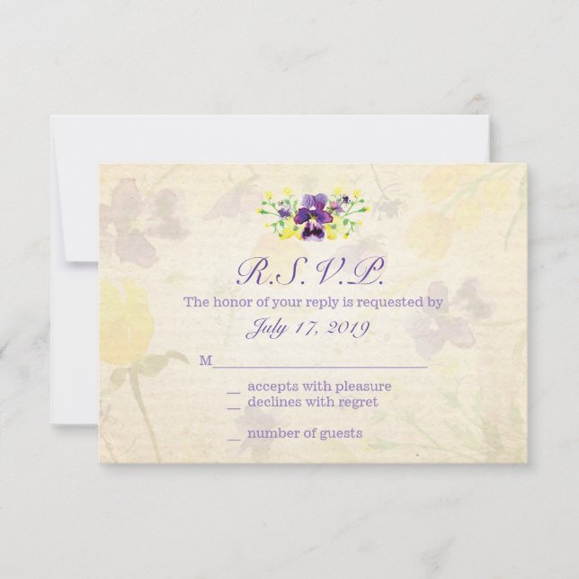 Perfect Purple Pansies, Response Cards (Front)