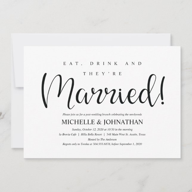 Perfect Rustic Post Wedding Brunch Invites (Front)