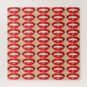 Perfect Smile Femme Fatale Pop-art Jigsaw Puzzle