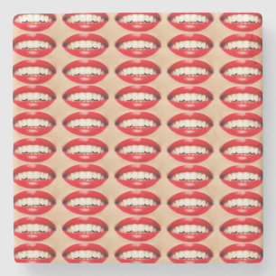 Perfect Smile Femme Fatale Pop-art Stone Coaster