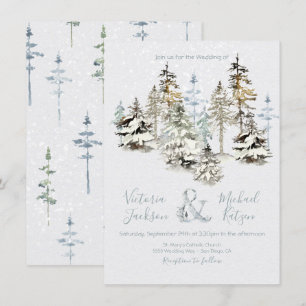 Perfect Snow Forest Wedding invitations