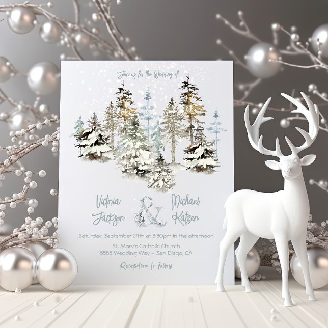 Perfect Snow Forest Wedding invitations (Creator Uploaded)