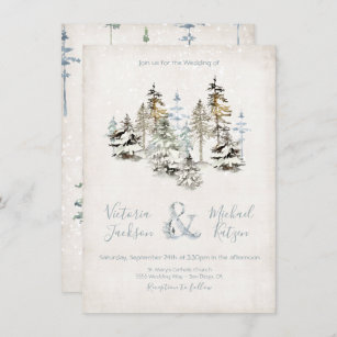 Perfect Snow Forest Wedding invitations