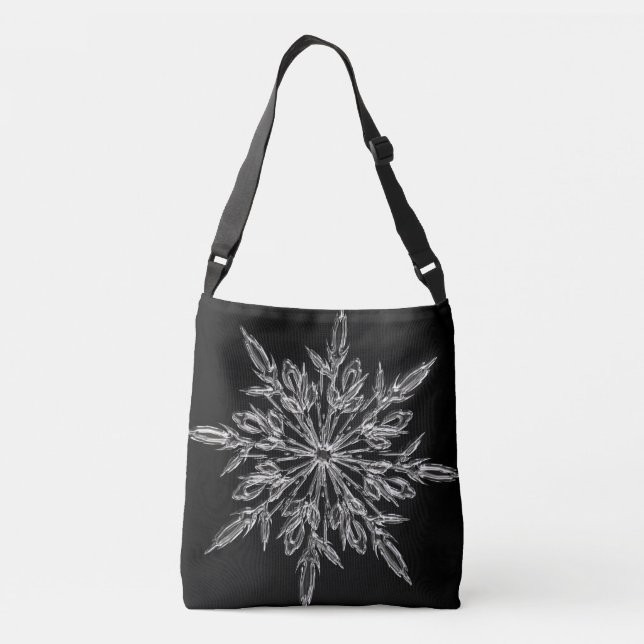 Perfect Snowflake for the Christmas Holiday Crossbody Bag (Back)