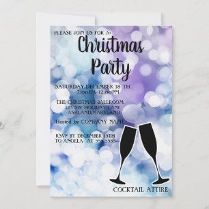 Perfect, Sparkly Wine Glass Christmas Invitation