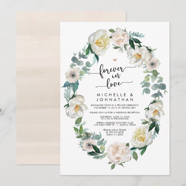 Perfect Spring Romantic Wedding Elopement Invitation (Front/Back)