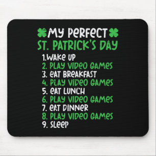 Perfect St Patricks Day Play Video Games Gamer Men Mouse Mat