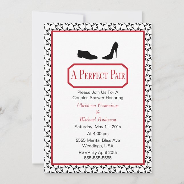 Perfect Stylish Shoe Wedding Shower Invitation (Front)