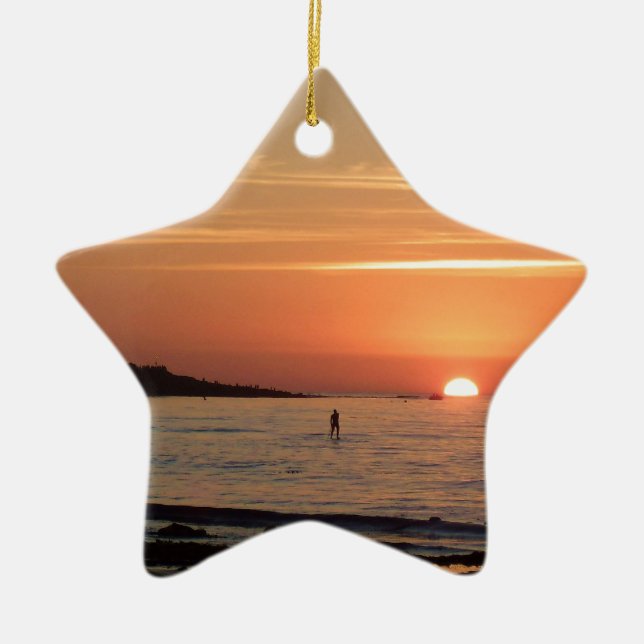 Perfect Sunset Ceramic Tree Decoration (Front)