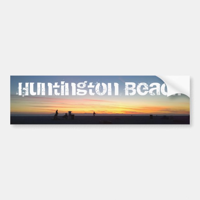 Perfect Sunset in Huntington Beach, California Bumper Sticker (Front)