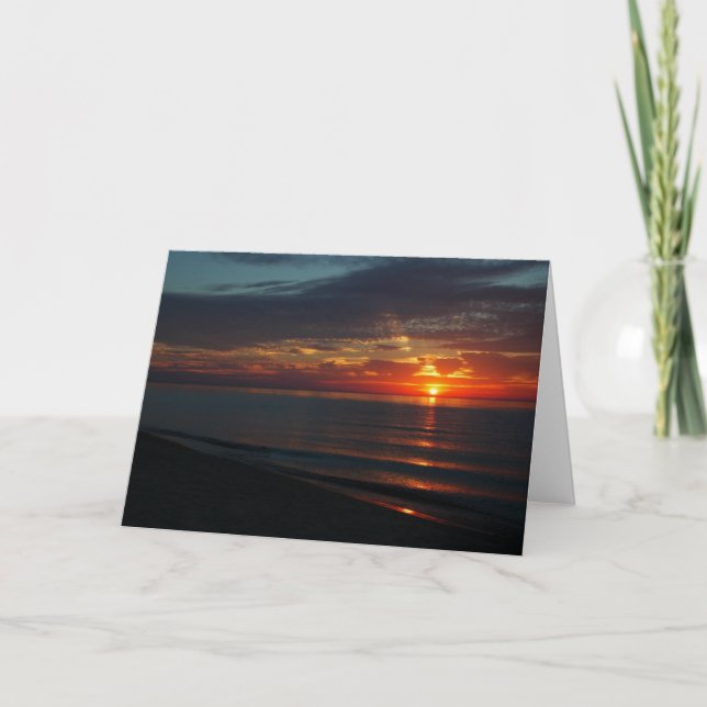 Perfect Sunset over Lake Michigan Greeting Card (Front)