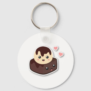 Perfect Together Vanilla Ice Cream and Brownie Key Ring