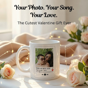 Perfect Valentine Day Gift, Custom Music Photo Coffee Mug