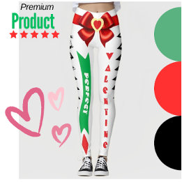 Perfect Valentine Gift Custom Bow and Heart Design Leggings