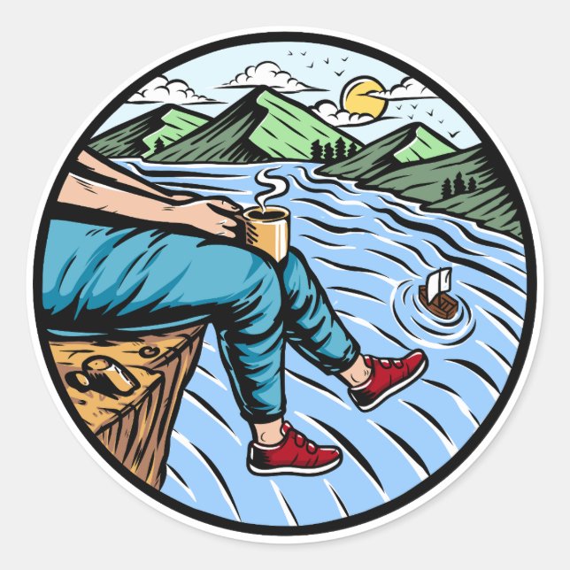 perfect view  classic round sticker (Front)