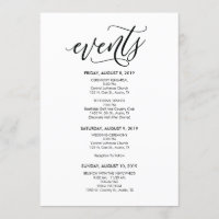 Perfect Wedding Timeline / Itinerary Card