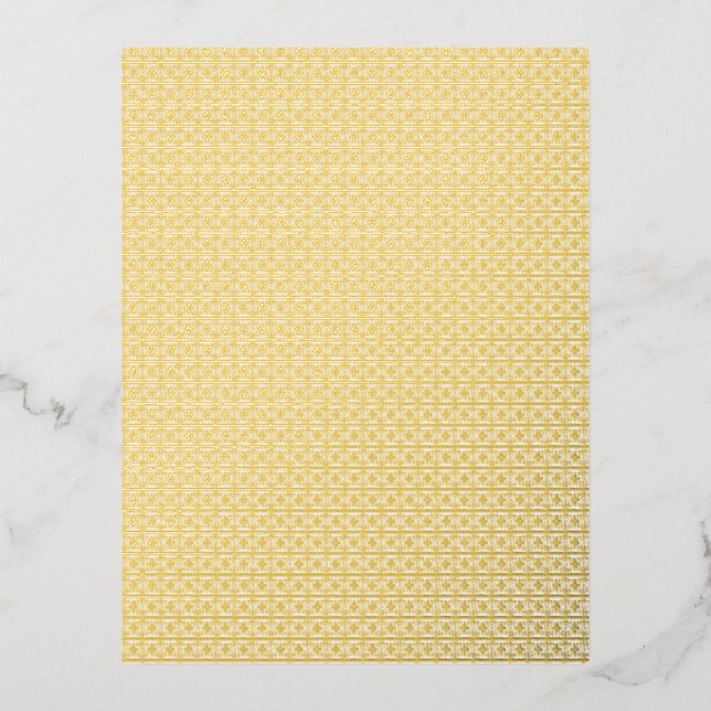 Perfect White and Yellow Polka Dot Wallpaper  Foil Holiday Postcard (Front)