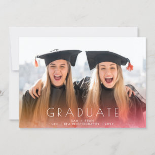 Perfect White Fire Full Photo Graduation Announcement
