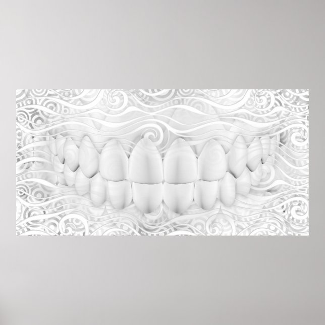 Perfect White Teeth Smile Dentist Poster (Front)