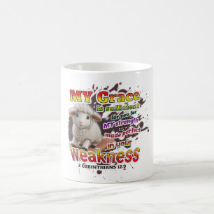 Perfected in weakness coffee mug