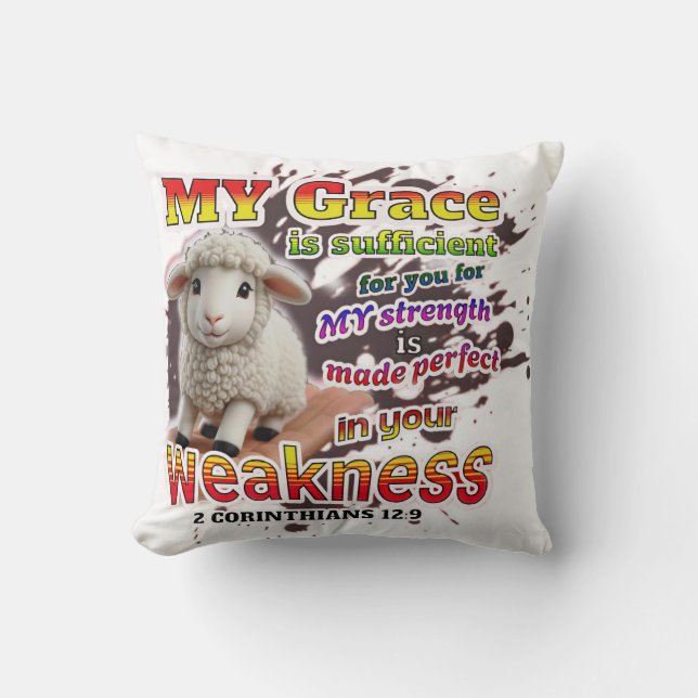 Perfected in weakness cushion (Front)