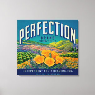 Perfection Orange LabelColton, CA Canvas Print