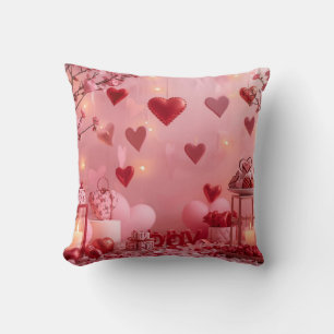 Perfectly Beautiful Hearts on a Valentines Day  Cushion