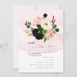 Perfectly Blush Elegant Floral Baby Shower   Invitation