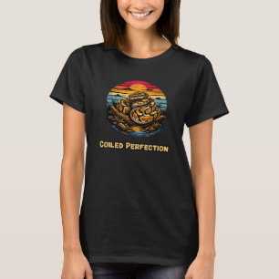 Perfectly Coiled Serpent Reptile Art Design T-Shirt