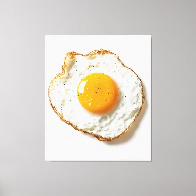 Perfectly Fried Egg with Crisp Edges and Golden Yo Canvas Print (Front)