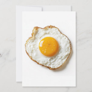 Perfectly Fried Egg with Crisp Edges and Golden Yo Invitation