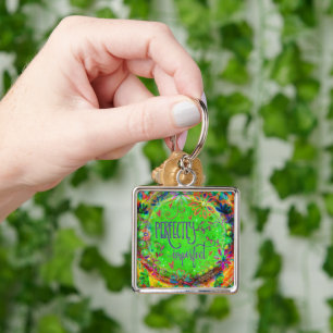 Perfectly Imperfect Fun Floral Green  Inspirivity Key Ring