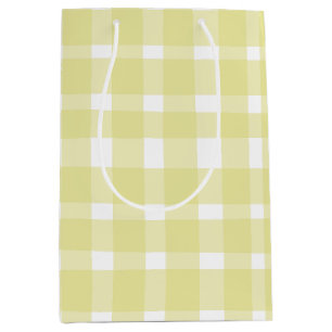 Perfectly Imperfect Pastel Yellow Gingham Large Gi Medium Gift Bag