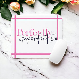 Perfectly Imperfect Stripe Motivational Preppy Mouse Mat