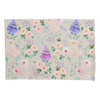 Perfectly Pale Watercolor Floral Pillowcase