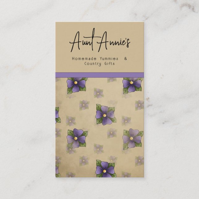 Perfectly Pansy Floral Business Card (Front)