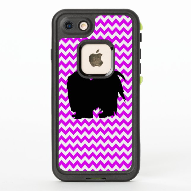 Perfectly Pink Chevron With Shih Tzu LifeProof iPhone Case (Back)