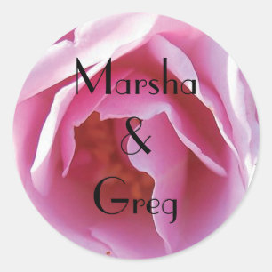 Perfectly Pink Rose Personal Wedding Classic Round Sticker