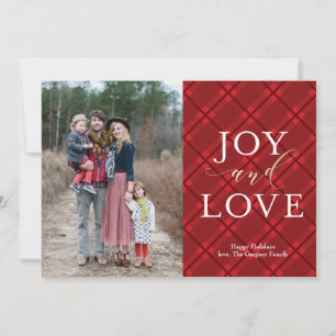 Perfectly Plaid Faux Foil Christmas Holiday Photo