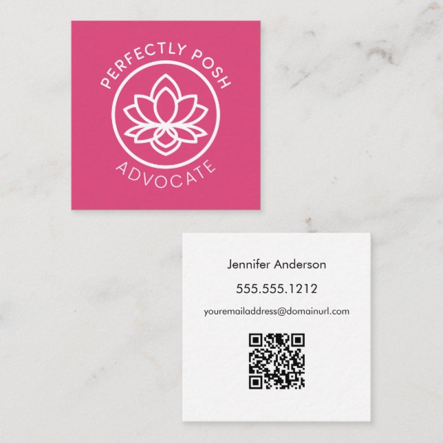 Perfectly POSH Advocate Square Business Card (Front/Back)