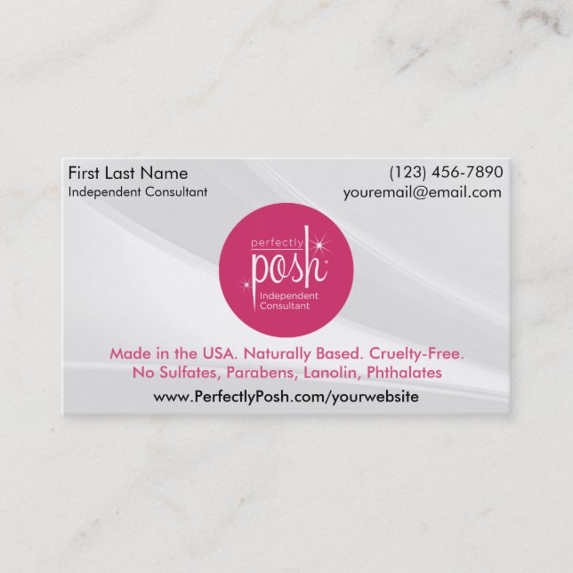 Perfectly Posh Business Cards (Front)
