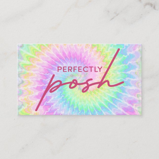 Perfectly Posh tie dye business card design (Front)
