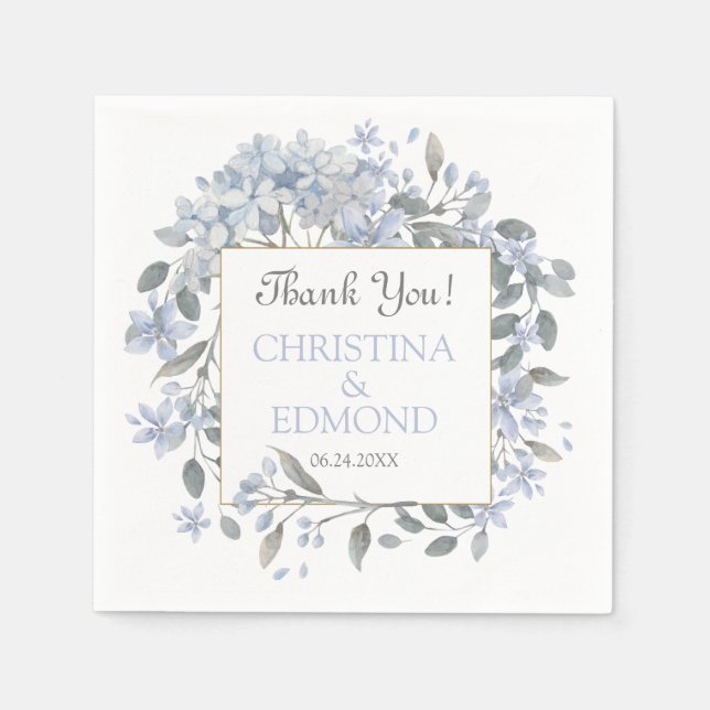 Perfectly Pretty Boho Floral Wedding Thank You  Napkin (Front)