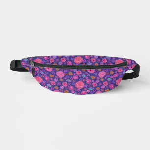 Perfectly Pretty Purple and Pink Flowers Pattern Bum Bags