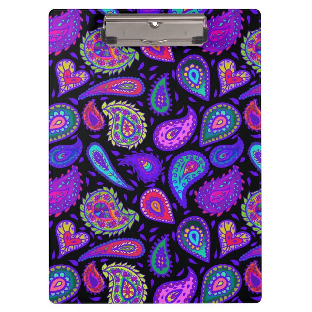 Perfectly Pretty Purple Paisley Clipboard (Front)