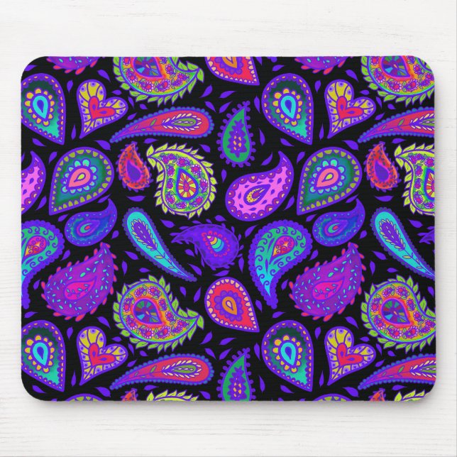 Perfectly Pretty Purple Paisley Mouse Mat (Front)