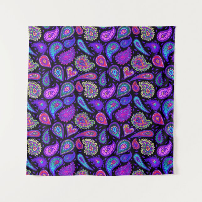 Perfectly Purple Paisley Pretty Tapestry (Front)