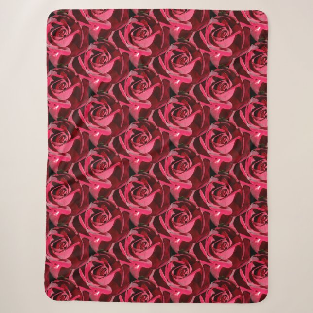 PERFECTLY RED ROSES     SHERPA BLANKET (Front)