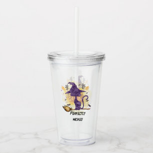 Perfectly Wicked - Black Witch Cat Acrylic Tumbler