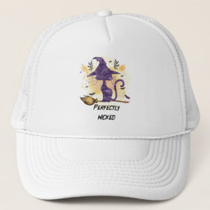 Perfectly Wicked - Black Witch Cat Trucker Hat
